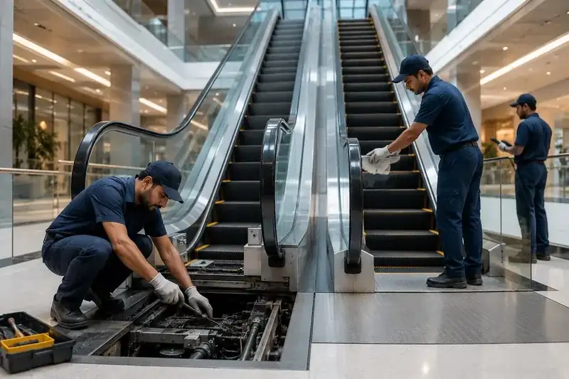 Modern escalator and moving walk maintenance services in Qatar